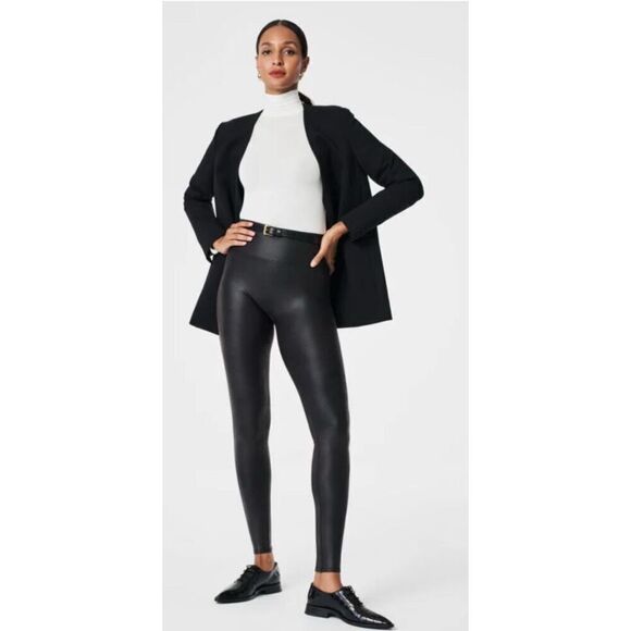 Spanx faux leather leggings medium black - Picture 1 of 10